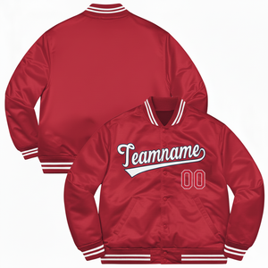 Chaqueta Universitaria de Béisbol de Satén Bordada Personalizada, Chaqueta de Invierno con Cierre, Cuello Alto, Diseño Sólido, Unisex, Relleno Grueso - Product Image 6