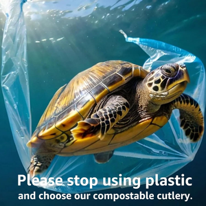 Ensemble de couverts jetables écologiques biodégradables (fourchettes, couteaux) en PLA/PS/PP, sans BPA, 100 % compostables, sans danger pour les aliments - Product Image 2