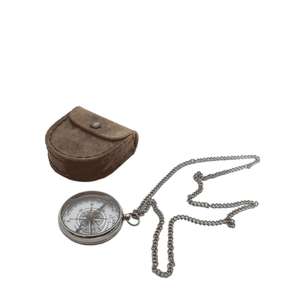 Nautical <b>Gift</b> Items Metal Locket Compass With Chain <b>Eco</b> Friendly Custom Leather Case Packed OEM Support - Product Image 1