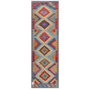 Alfombra Kilim de Maimana, Afganistán, 202 x 65 cm, Juego de Alfombras - Product Image 1
