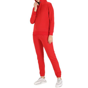 Ensemble de survêtement pour femme en coton 100% de haute qualité, décontracté pour l'hiver, avec sweat à capuche et pantalon évasé, avec logo personnalisé - Product Image 1