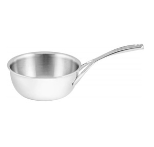 Sturdy stainless steel metal sauce pan with induction base compatible with gas stoves electric cooktops modern kitchens - Product Image 6