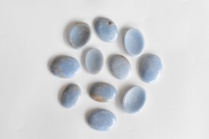 Wholesale Angelite <b>Real</b> <b>Crystal</b> Worry Stones Natural Polished Carved Bonded Decoration Thumb stone - Product Image 2