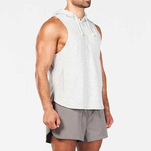 Débardeur d'entraînement à capuche pour hommes, sport, musculation, musculation, coupe musculaire, t-shirt sans manches pour hommes - Product Image 6