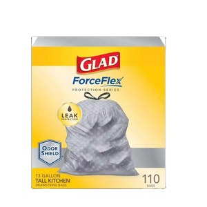 Glad ForceFlex Protection Series Tall Kitchen Drawstring Trash Bags, 13 Gal, 110 unités - Product Image 2