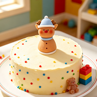 Décoration de gâteau HALAL personnalisée en gros pour boulangerie, motif animal 3D comestible en forme de cerf, saveur bonbon fruitée, en sucre, style dessin animé