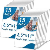 Cadres photo en plastique transparent en gros, supports en acrylique en forme de L, étanches pour affichage sur bureau et en restaurant