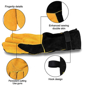 Guantes de Cuero Resistentes al Calor y al Fuego para Barbacoa, Guantes de Soldadura, Gran Venta - Product Image 3