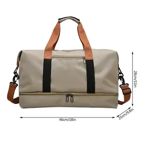 Bolsa de viaje de lujo con impresión de logotipo personalizado Bolsa de lona deportiva de gran capacidad de alta calidad Ideal para gimnasio Viajes al aire libre - Product Image 1