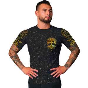 เสื้อรัดกล้ามเนื้อผู้ชายแบบสั่งทำพิเศษ: เสื้อกีฬาเนื้อผ้ายืดหยุ่นสูง แห้งเร็ว สำหรับ MMA, ฟิตเนส และเล่นเซิร์ฟ - Product Image 2