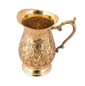 Customized Shape and Size Metal Brass Pitcher Shiny Finished Engraved Design Handmade in India for <b>Water</b> Use Wholesale. - Product Image 2