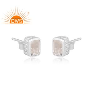 Boucles d'oreilles en argent sterling fin, cristal naturel, Quartz, pierre précieuse, fabricant de bijoux personnalisés, offre spéciale - Product Image 2
