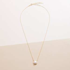 Collier pendentif perle argent sterling 925 plaqué or 14K fait à la main élégant bijoux délicats cadeau pour ses femmes - Product Image 3