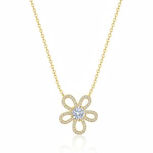 High Quality VVS D Color Moissanite Flower Shape Pendant Necklace Women 1.00 Carat Brilliant Cut Sterling Silver Link <b>Chain</b> - Product Image 2