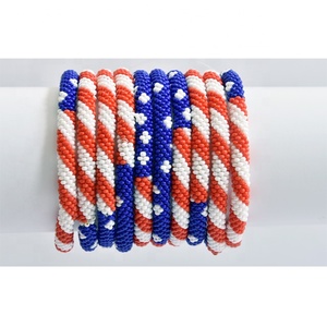Solid Color Bohemian Style Nepal Roll <b>Bracelet</b> Handmade Beaded <b>Ball</b> Pattern Inspired by Buddhism for Children's Anniversaries - Product Image 3