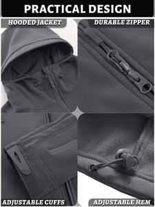 Chaqueta táctica Softshell de alta calidad para invierno Durable Sostenible Tamaño personalizable Bolsillo lateral Cremallera Chaquetas Softshell recubiertas - Product Image 5