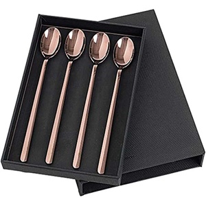 Cuillère de Bar avec spirale en cuivre cuillère à Long manche avec boîte cadeau cuillère de Bar de luxe en acier inoxydable pour noël - Product Image 1