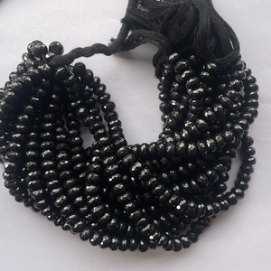 6mm 8mm 10mm pierre de spinelle noire naturelle facettes Rondelle perles de pierres précieuses brins pour la fabrication de bijoux collier Bracelet Stock réel - Product Image 3