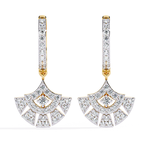 Venta al por mayor 10K 18K oro étnico diamante natural pendientes de aro de moda Venta caliente boda compromiso regalo para mujeres fiestas - Product Image 1