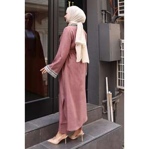 Ensemble Kimono Ethnique Décontracté 87810 100% Coton 2 Pièces Haut Long et Kimono Longueur Midi Tailles XS et XXS Disponibles Motif Rose - Product Image 4