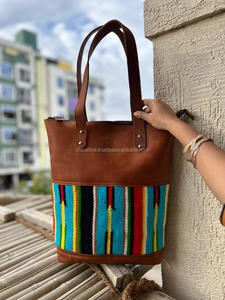 Crunch Aztec กระเป๋าหนังแท้ใหม่ทำด้วยมือกระเป๋าช้อปปิ้งมีสไตล์หรูหราสไตล์วินเทจอุปกรณ์เสริมกระเป๋าหนัง - Product Image 4