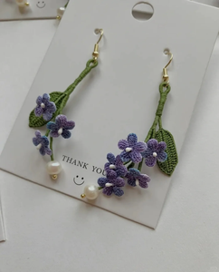 Pendientes de Ganchillo Personalizados de Algodón, Joyas de Ganchillo con Flores, Decoración Creativa para Orejas, Mini Colgantes de Ganchillo, Regalo - Product Image 6