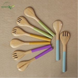 Ensemble cuillère et fourchette en bambou écologique - Product Image 1