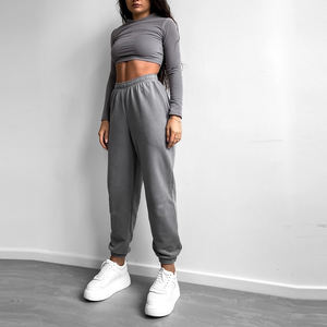 Pantalón de jogging de seda transpirable informal hecho a medida de la mejor calidad para mujer, Parte delantera plana con logotipo de cordón de cintura media, para invierno - Product Image 2