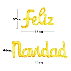 Set de Globos Metálicos con Letrero de Feliz Navidad - Colores Surtidos - Product Image 6
