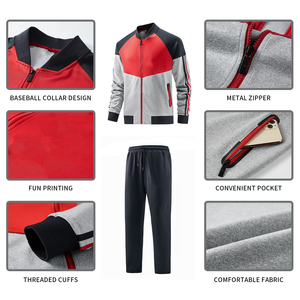 2025 100% Polyester polaire respirant haute qualité hiver survêtement survêtement gymnastique Streetwear décontracté à manches longues fermeture éclair pantalons de survêtement - Product Image 5