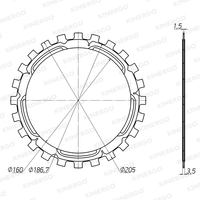 Plaque de friction FZF01S3 pour ZF 6HP19, 255 mm ; 6HP26, 255 mm ; VA