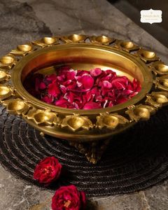 ชามโลหะตกแต่ง urli สำหรับดอกไม้ลอยน้ำตกแต่งบ้านตกแต่งเทศกาลอินเดียแบบดั้งเดิม - Product Image 4