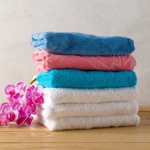 ชุดผ้าขนหนูอาบน้ำสีทึบแห้งเร็วดูดซับพิเศษทำจากผ้าฝ้ายสำหรับผู้ใหญ่โลโก้ตามสั่ง - Product Image 1