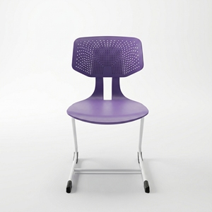 Silla Escolar de Plástico con Estructura Metálica, Respaldo Sólido, Altura Ajustable, Patas Tipo Sable, Estilo Minimalista, Apilable, para Niños - Product Image 1