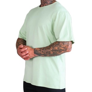 Camiseta Deportiva de Manga Corta para Hombre, Lisa, Teñida, 100% Algodón, Ecológica, Transpirable, de Secado Rápido, con Logotipo Personalizado, en Blanco, para Entrenamiento en el Gimnasio, Gran Venta - Product Image 2