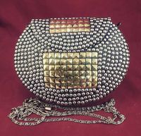 Sac à main pochette pour femme de qualité supérieure, accessoires de quincaillerie personnalisés, pour soirée, mode vintage bohème, avec perles, chaînes et fermeture éclair
