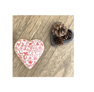 Logotipo personalizado hecho a mano, diseño elegante, recuerdo de boda, colgante de Navidad en forma de corazón para decoración del hogar - Product Image 3