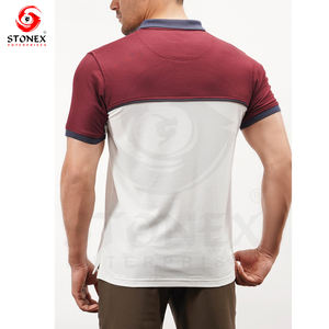 Polo décontracté à manches courtes pour hommes Tissu tricoté respirant à séchage rapide de haute qualité Bouton personnalisé Spandex Long Print - Product Image 3