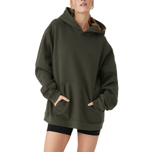 Sweat-shirt à capuche oversize tendance pour femme, à manches longues, en polaire, avec poche, pour l'automne et l'hiver - Product Image 4
