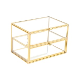 Boîte à bijoux en métal de luxe décorative de vente chaude pour garder les bijoux élégants dans la conception moderne avec 2 parts - Product Image 1