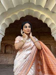 Premium Collection Best <b>Fabric</b> Banarasi Soft Silk Copper Zari Weaving Saree Blouse <b>Indian</b> Exporter and Supplier - Product Image 4