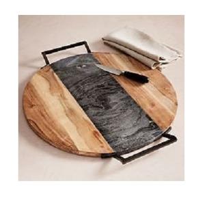 Planche à découper en bois et marbre blanc fait à la main éco-élégant nouveau Design planche à fromage en bois et marbre pour plateau décoratif de cuisine - Product Image 2