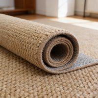 Alfombra de polipropileno Manemi Home, tejido plano, de pelo bajo, antideslizante, para sala de estar, rectangular, de color sólido, lavable, con base de goma delgada.