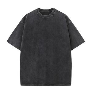 Camiseta de lavado ácido para hombre, tela de punto de manga corta de secado rápido de la mejor calidad, estampado liso de gran tamaño, Color sólido en estilo Hip Hop - Product Image 6