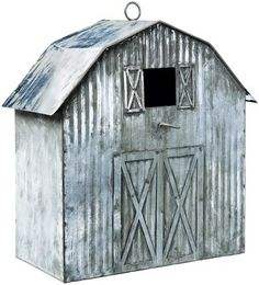 Casas de pájaros de metal galvanizado duraderas y resistentes a la intemperie con un encantador diseño rústico de granja para jardines al aire libre - Product Image 4