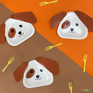 Juego de tenedor de plato desechable para perro de 150x245mm, Material de papel duradero para fiestas fáciles de limpiar, Kits de suministros desechables para fiestas - Product Image 1