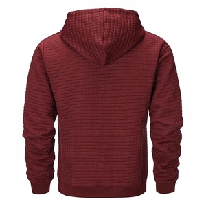 Sudadera con capucha color granate oscuro – Sudadera con capucha de estilo urbano minimalista y moderno, precio al por mayor y alta calidad - Product Image 2