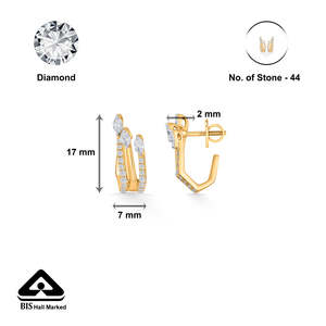ต่างหูเพชรประดับทองคำ Sparkling Peaks สำหรับผู้หญิง - Product Image 6