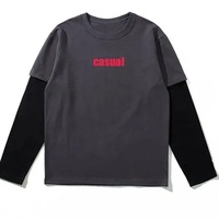 Camiseta Personalizada de Manga Corta para Hombre, Corte Ajustado, Doble Capa, 300gsm, Estilo Y2K, Diseño Gráfico de Dibujos Animados, Lavado Ácido con Efecto Desgastado