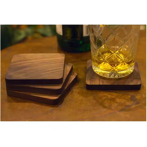 Posavasos de madera de diseño moderno para cerveza de forma cuadrada de tamaño personalizado y copa de vino, posavasos de madera de Crescent Crafts - Product Image 3